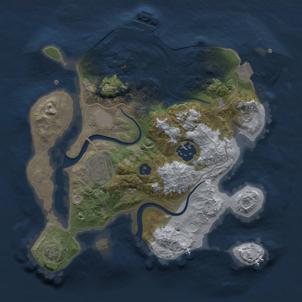 Rust Map: Procedural Map, Size: 2500, Seed: 4568123, 7 Monuments