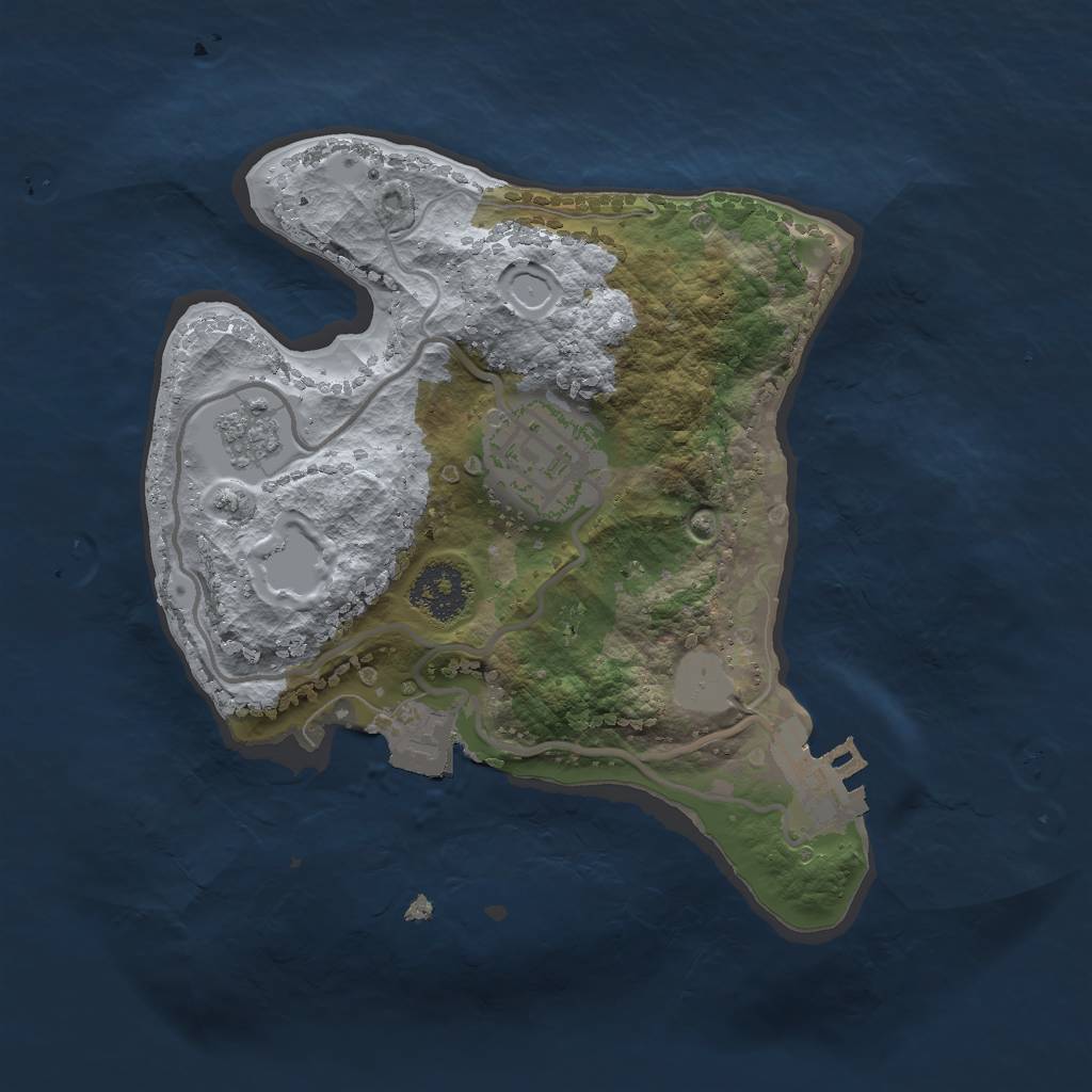 Rust Map: Procedural Map, Size: 2000, Seed: 243535353, 6 Monuments