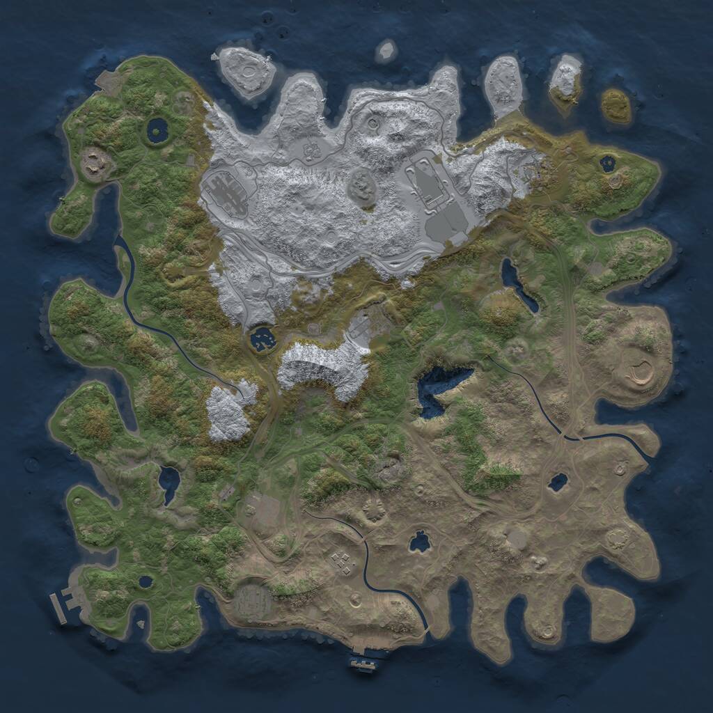 Rust Map: Procedural Map, Size: 4500, Seed: 322895, 16 Monuments