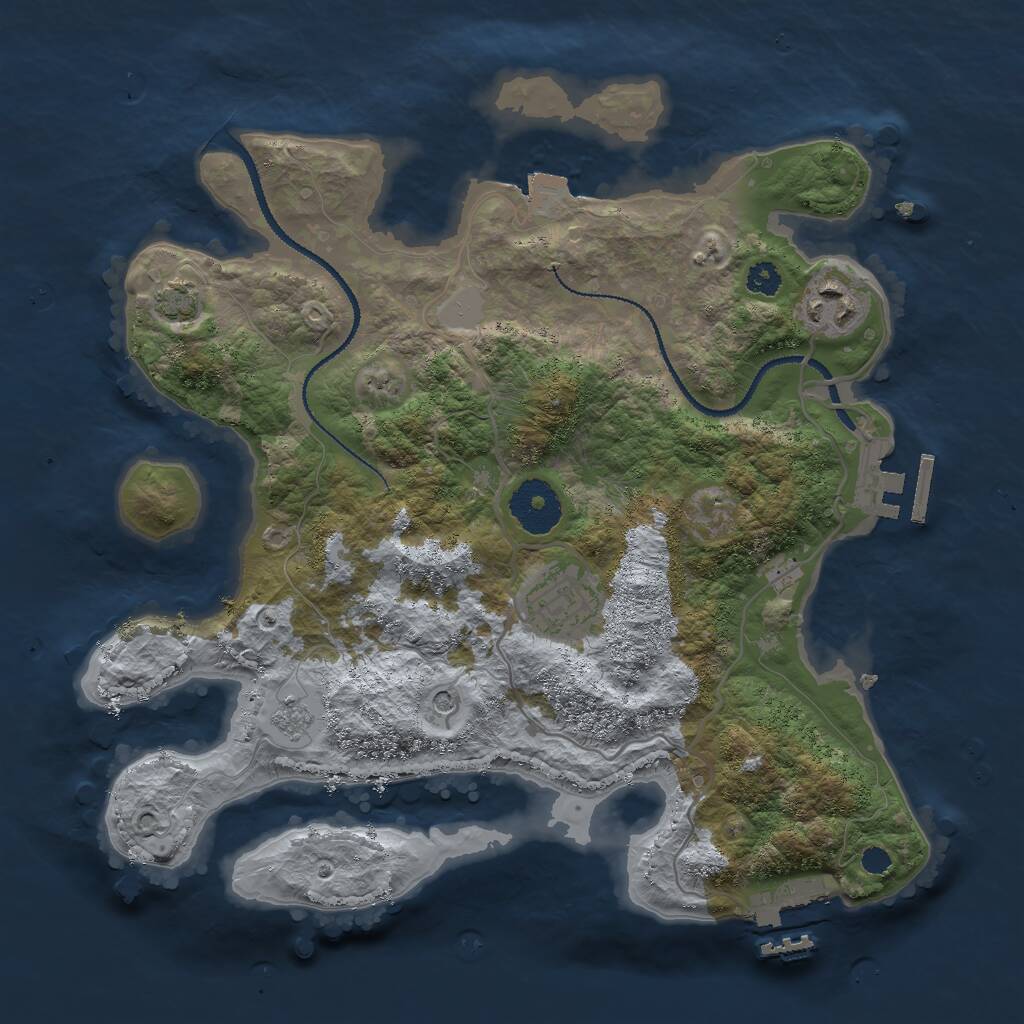 Rust Map: Procedural Map, Size: 3000, Seed: 27101871, 8 Monuments