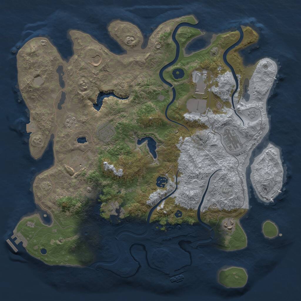 Rust Map: Procedural Map, Size: 4000, Seed: 135140058, 15 Monuments