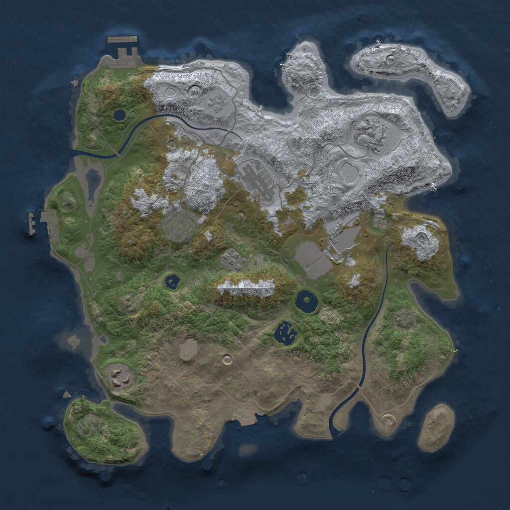 Rust Map: Procedural Map, Size: 3500, Seed: 24112023, 13 Monuments