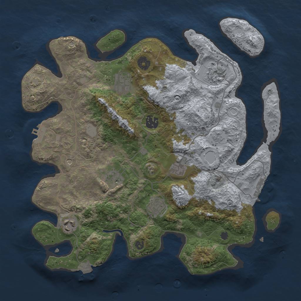 Rust Map: Procedural Map, Size: 3400, Seed: 1239847, 15 Monuments
