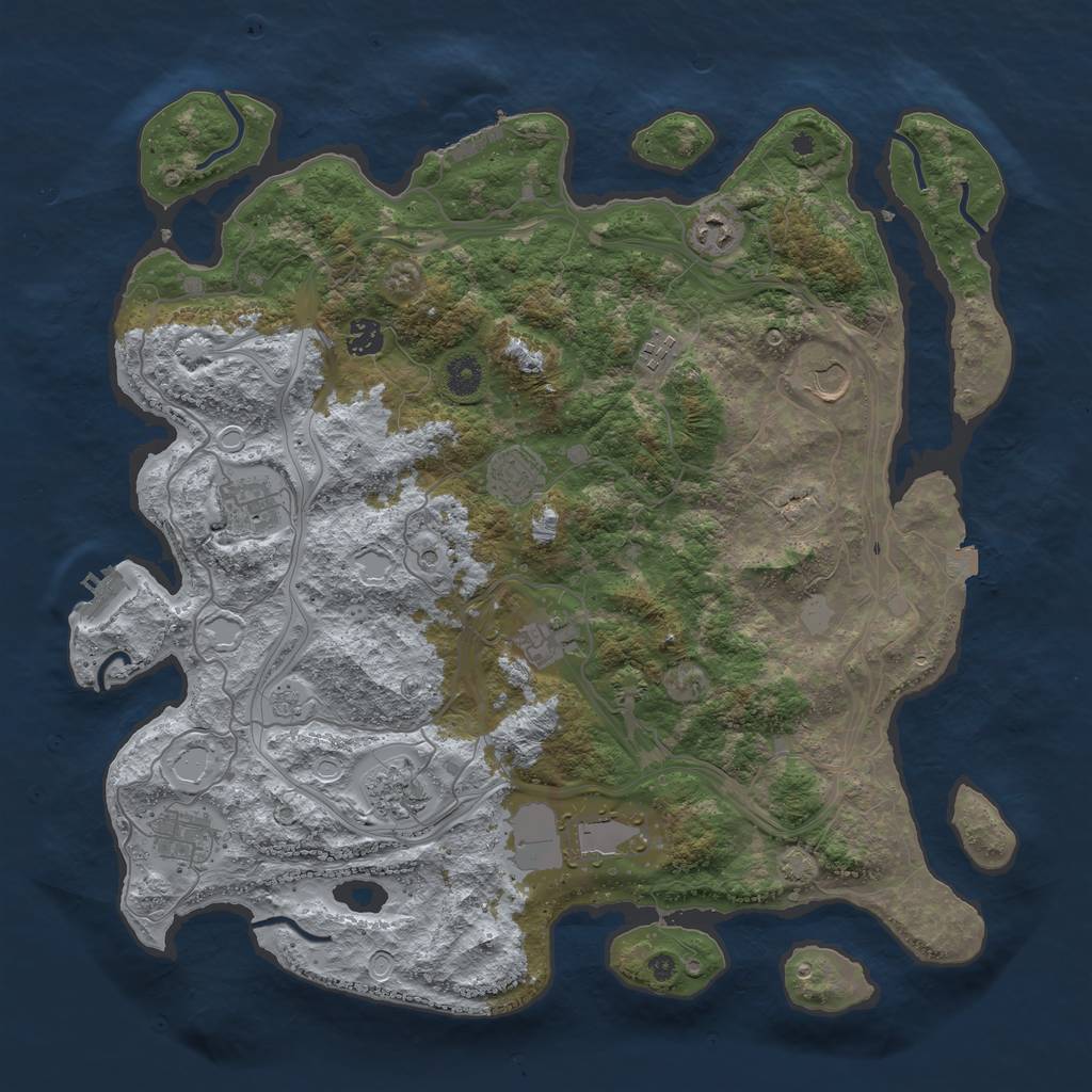 Rust Map: Procedural Map, Size: 4250, Seed: 898148179, 18 Monuments