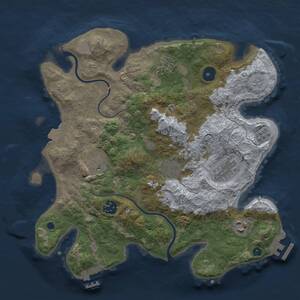 Thumbnail Rust Map: Procedural Map, Size: 3250, Seed: 511016424, 13 Monuments