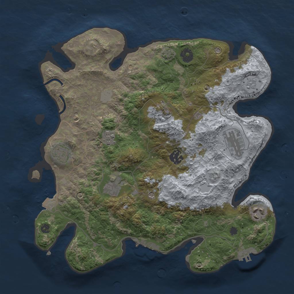 Rust Map: Procedural Map, Size: 3250, Seed: 511016424, 15 Monuments