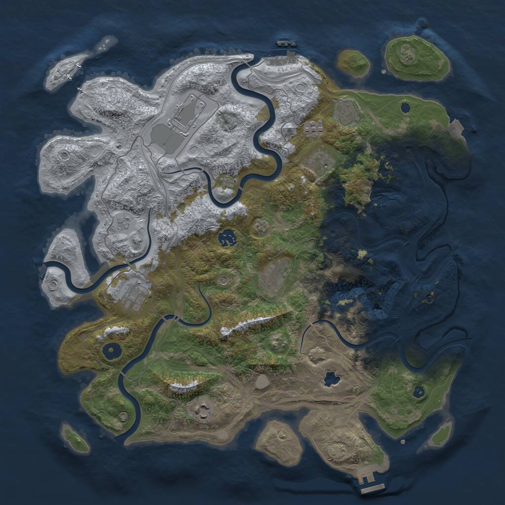 Rust Map: Procedural Map, Size: 4250, Seed: 349668339, 14 Monuments