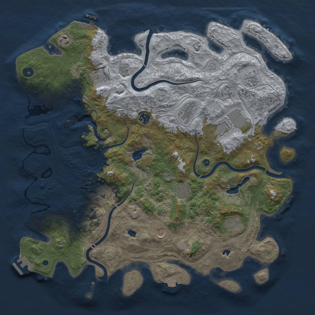 Rust Map: Procedural Map, Size: 4500, Seed: 23463, 17 Monuments