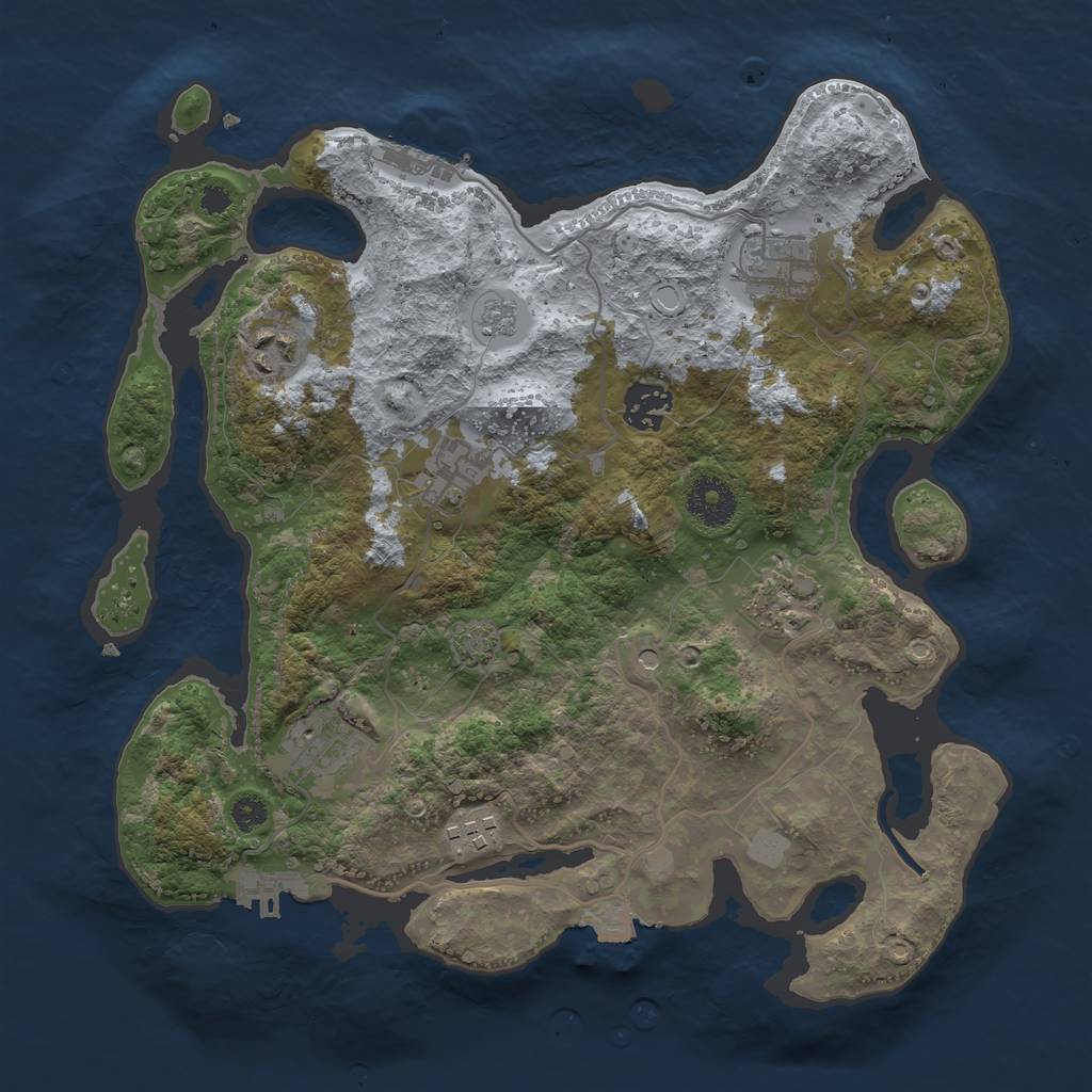Rust Map: Procedural Map, Size: 3300, Seed: 39828, 15 Monuments