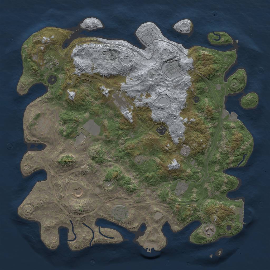 Rust Map: Procedural Map, Size: 4250, Seed: 1442213815, 19 Monuments