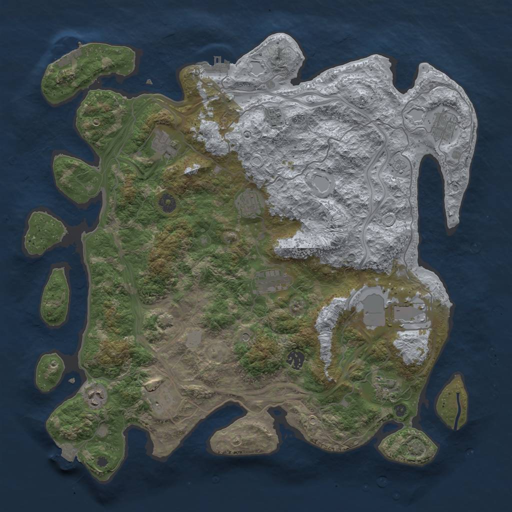 Rust Map: Procedural Map, Size: 4250, Seed: 88051807, 18 Monuments
