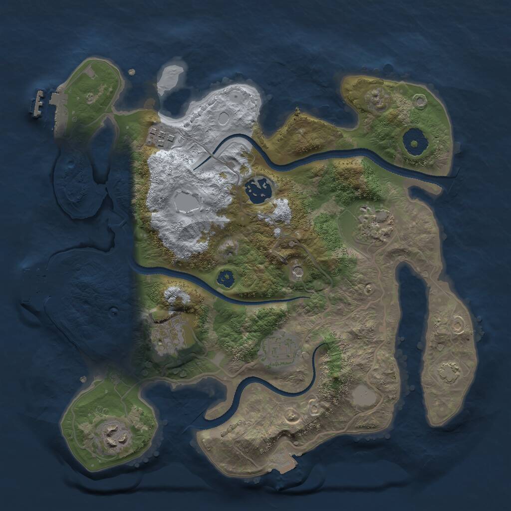 Rust Map: Procedural Map, Size: 3000, Seed: 1183866686, 11 Monuments