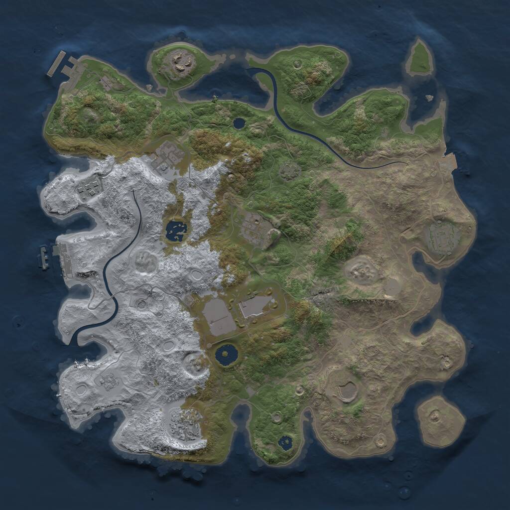 Rust Map: Procedural Map, Size: 3600, Seed: 1238907586, 15 Monuments