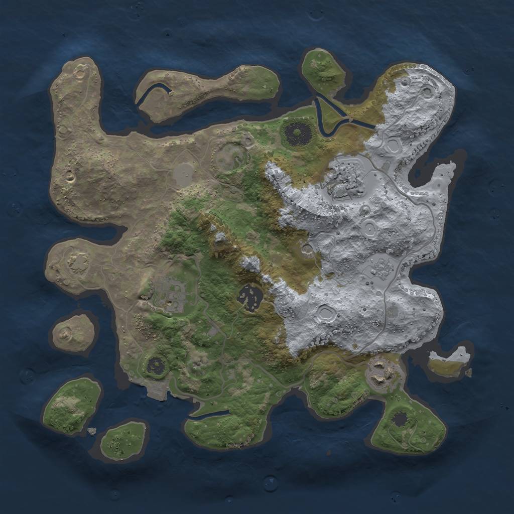 Rust Map: Procedural Map, Size: 3000, Seed: 15163, 10 Monuments