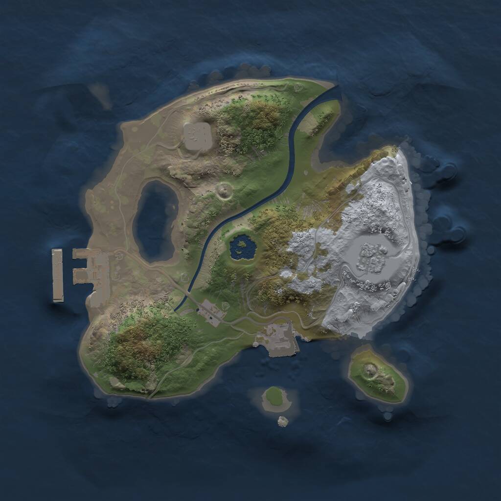 Rust Map: Procedural Map, Size: 1900, Seed: 1800, 3 Monuments