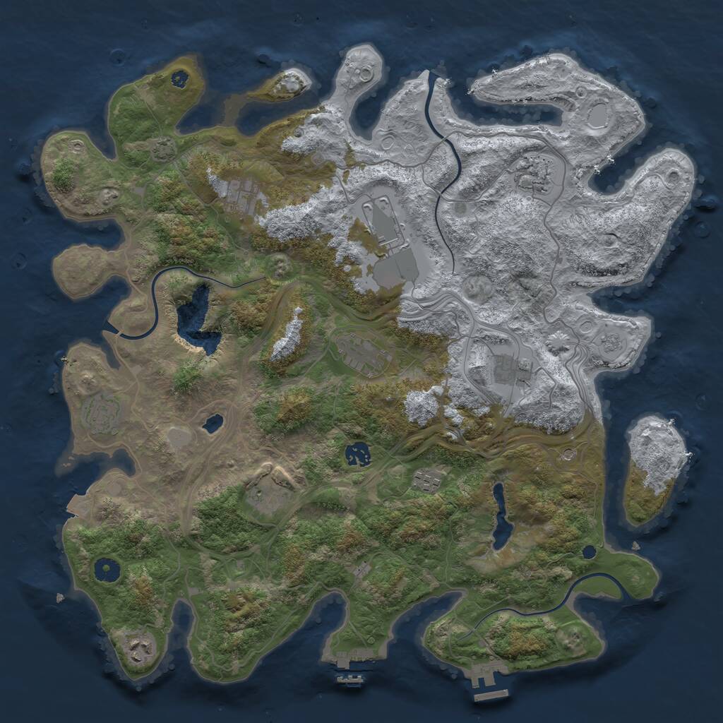 Rust Map: Procedural Map, Size: 4250, Seed: 63552, 16 Monuments