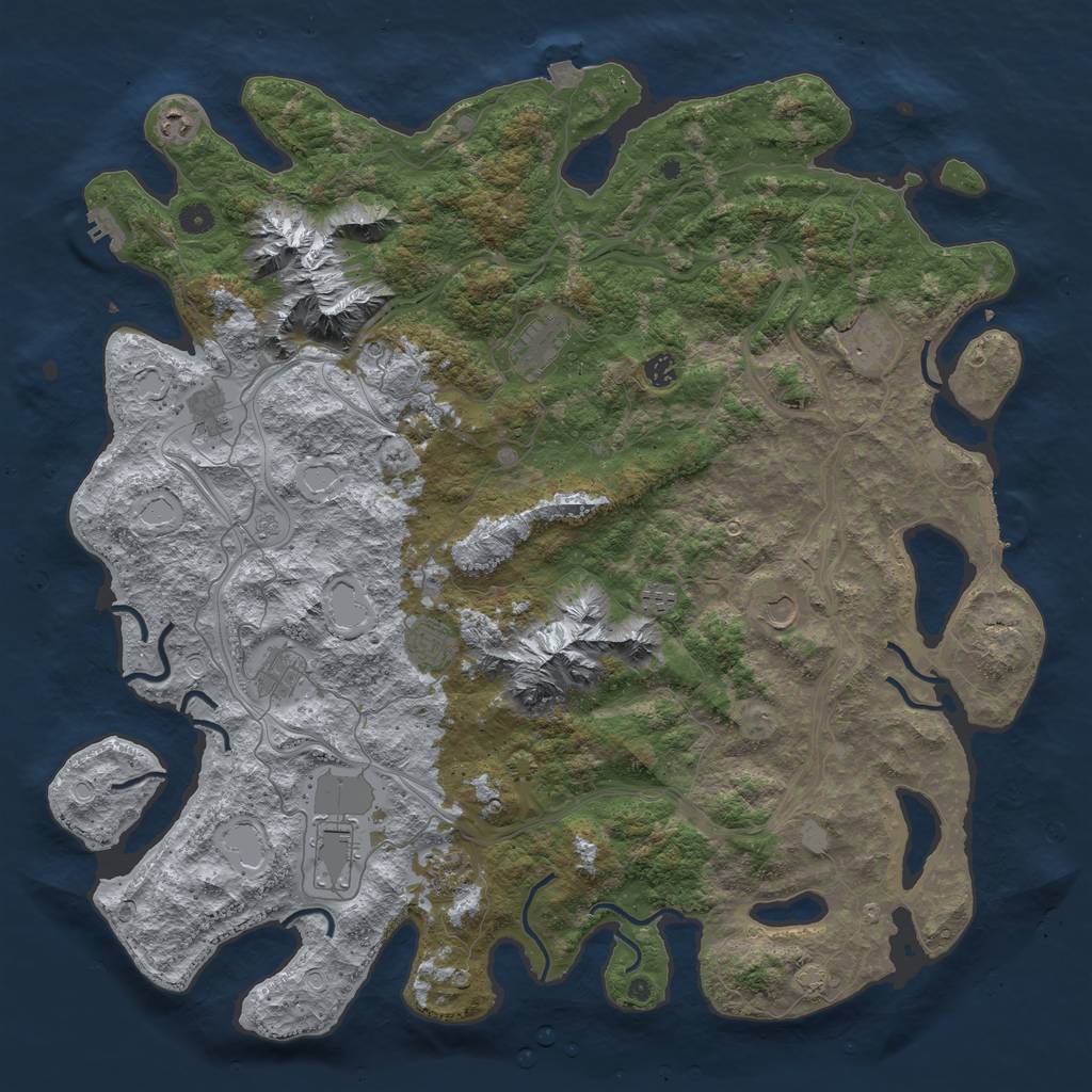 Rust Map: Procedural Map, Size: 5000, Seed: 5003400, 19 Monuments