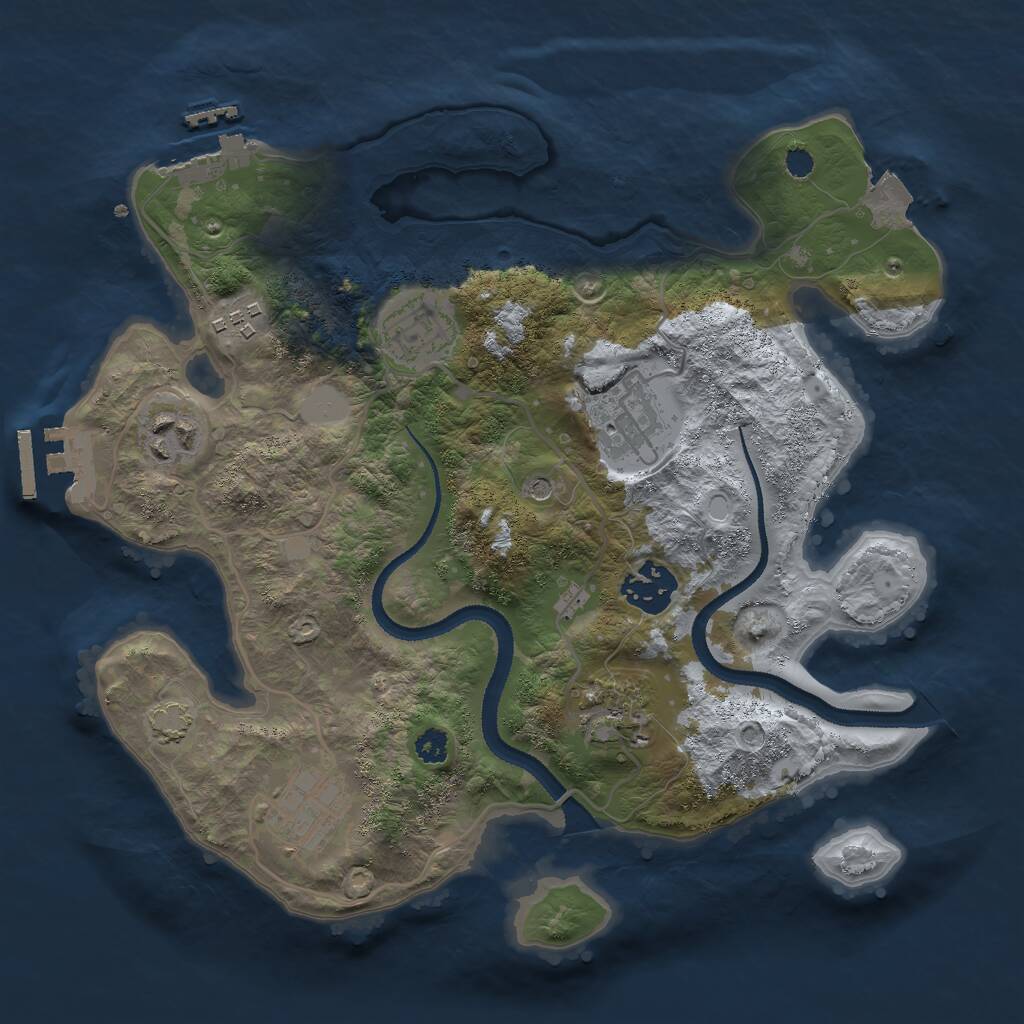 Rust Map: Procedural Map, Size: 3000, Seed: 756737163, 12 Monuments