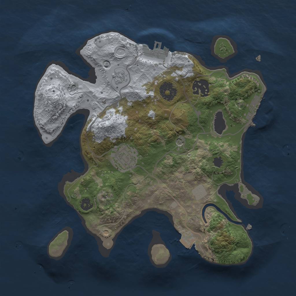 Rust Map: Procedural Map, Size: 2500, Seed: 89678678, 9 Monuments