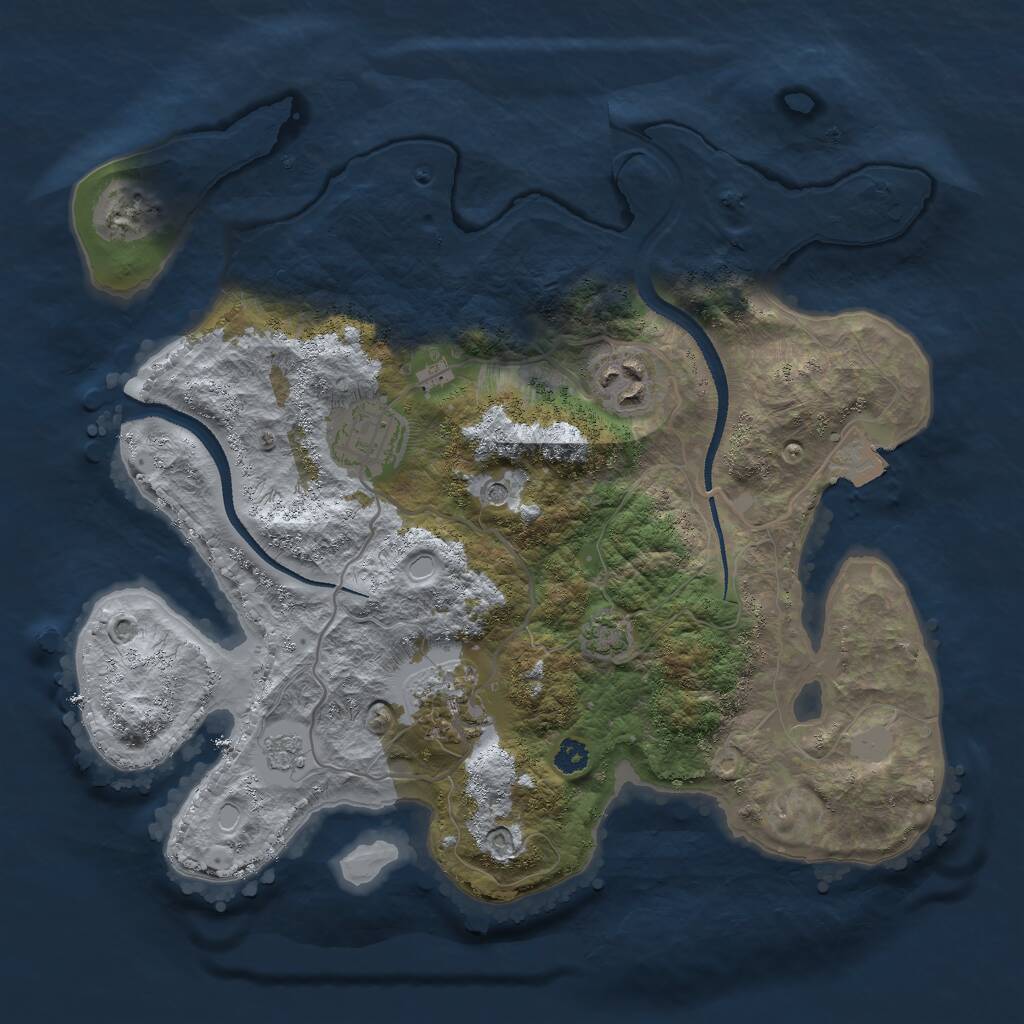 Rust Map: Procedural Map, Size: 3000, Seed: 737495573, 7 Monuments