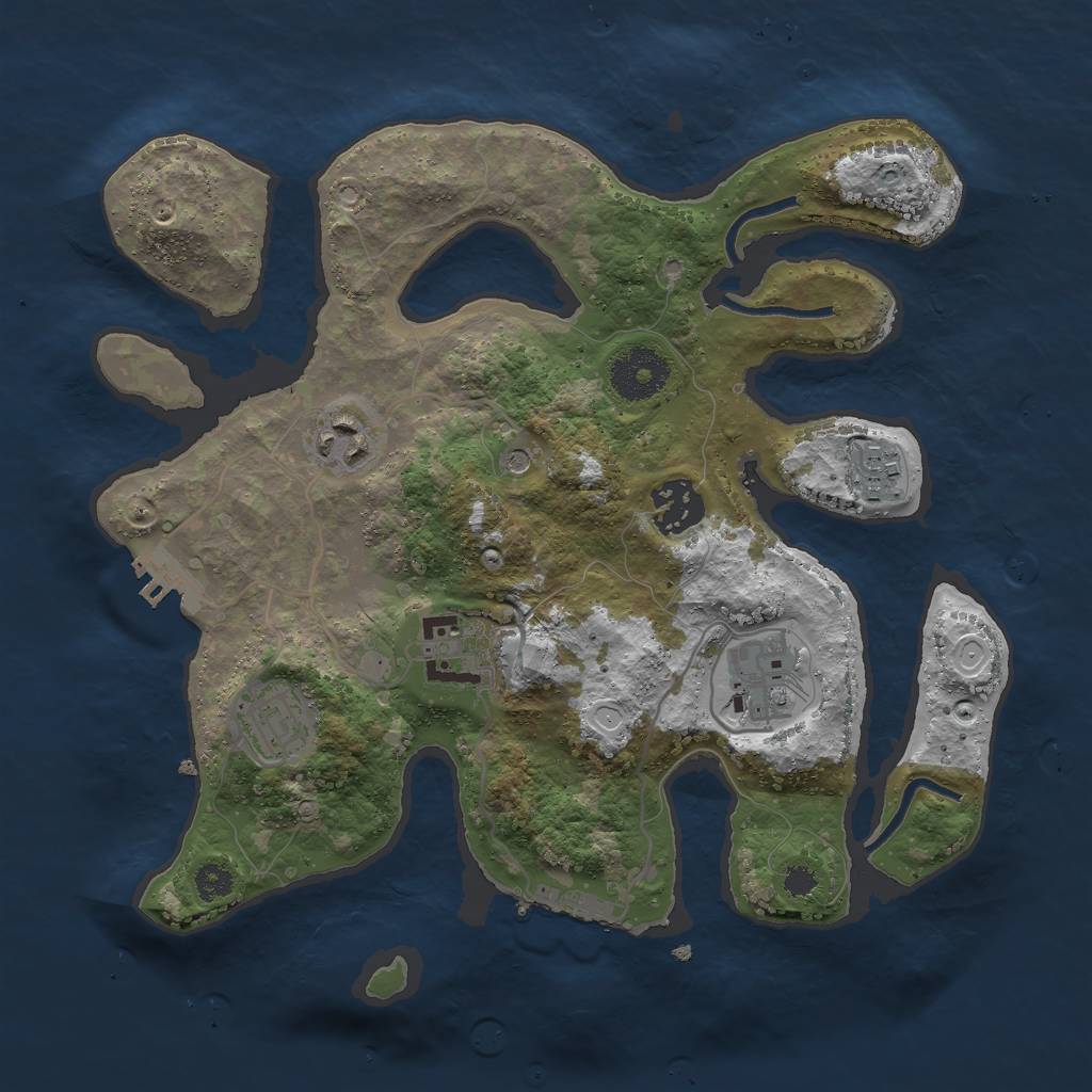 Rust Map: Procedural Map, Size: 3000, Seed: 554137, 14 Monuments