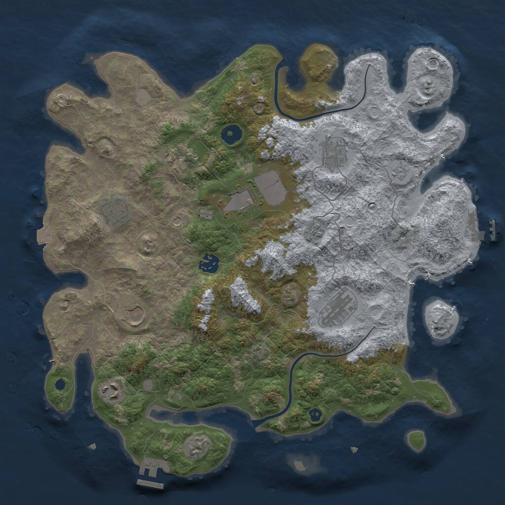 Rust Map: Procedural Map, Size: 3850, Seed: 1531452, 15 Monuments
