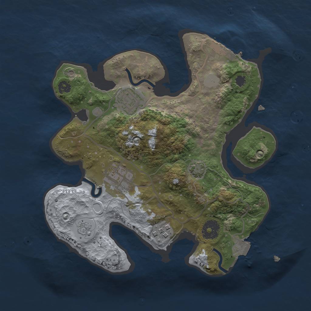 Rust Map: Procedural Map, Size: 2500, Seed: 1644138760, 9 Monuments