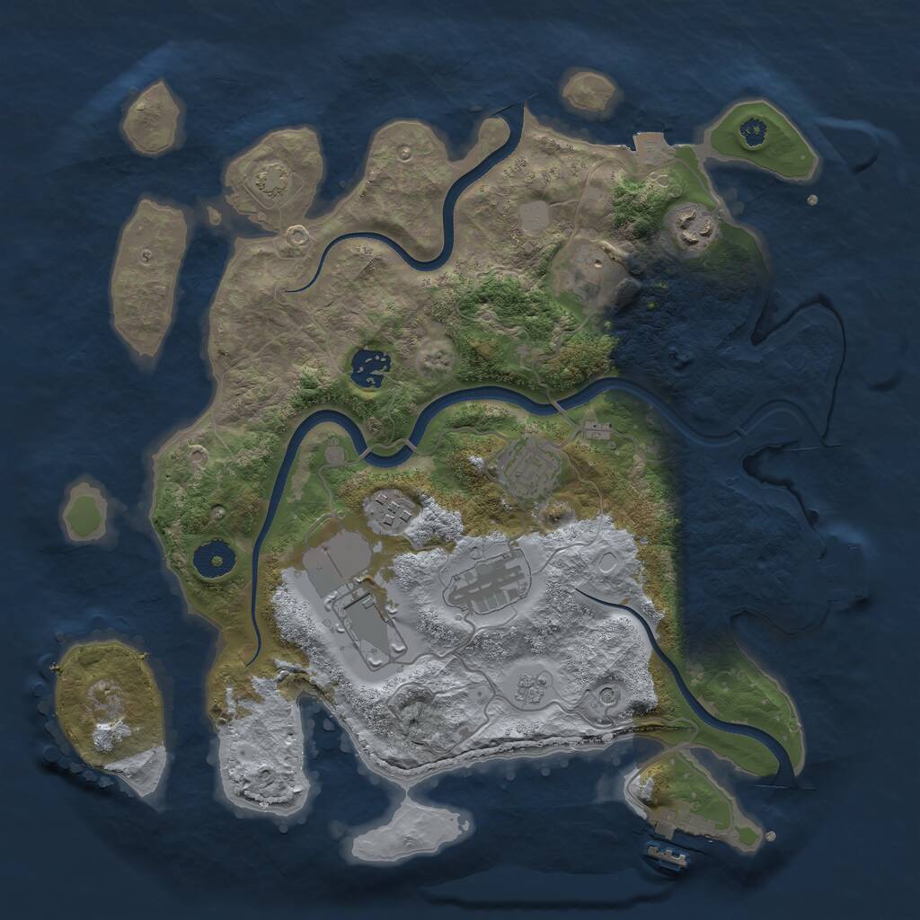 Rust Map: Procedural Map, Size: 3500, Seed: 57481982, 13 Monuments