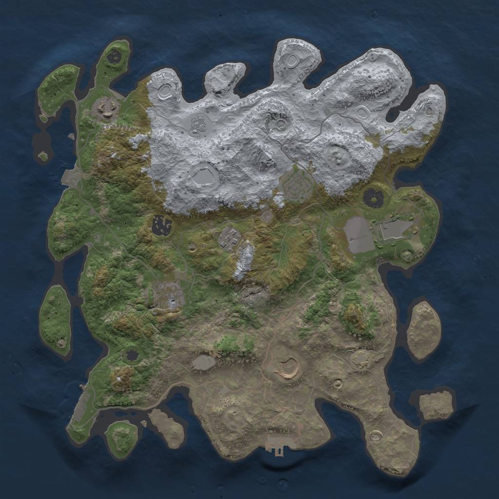 Rust Map: Procedural Map, Size: 3600, Seed: 89388979, 15 Monuments