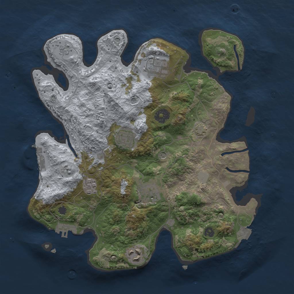 Rust Map: Procedural Map, Size: 3000, Seed: 13358, 13 Monuments