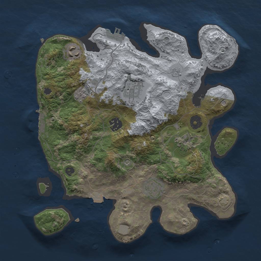 Rust Map: Procedural Map, Size: 3000, Seed: 199548389, 14 Monuments