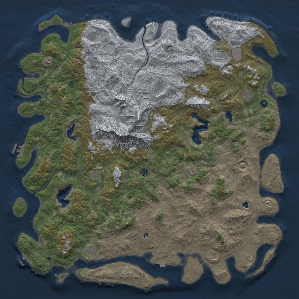 Rust Map: Procedural Map, Size: 6000, Seed: 304304, 17 Monuments