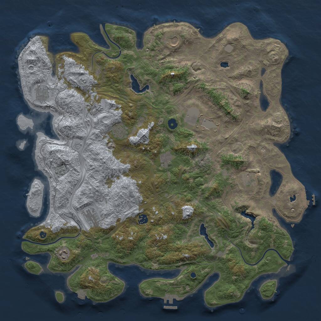 Rust Map: Procedural Map, Size: 4800, Seed: 1541039354, 17 Monuments