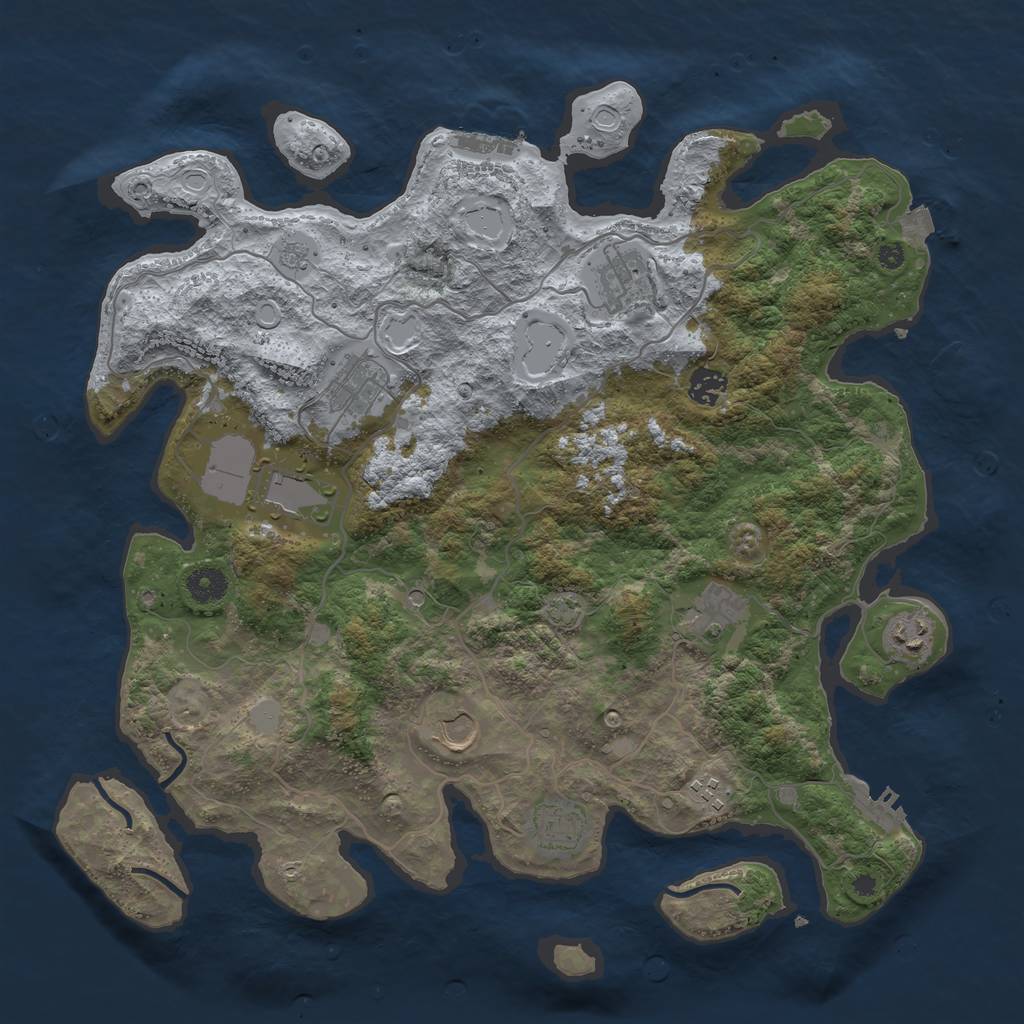 Rust Map: Procedural Map, Size: 4000, Seed: 1522538029, 17 Monuments