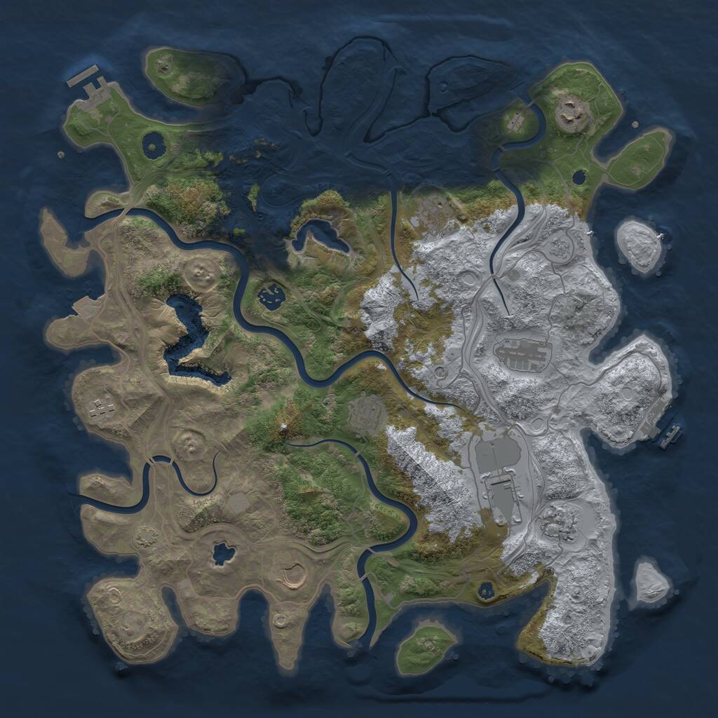 Rust Map: Procedural Map, Size: 4250, Seed: 556410684, 15 Monuments