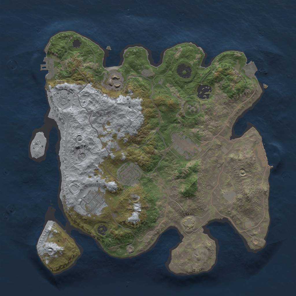 Rust Map: Procedural Map, Size: 3000, Seed: 257996042, 13 Monuments