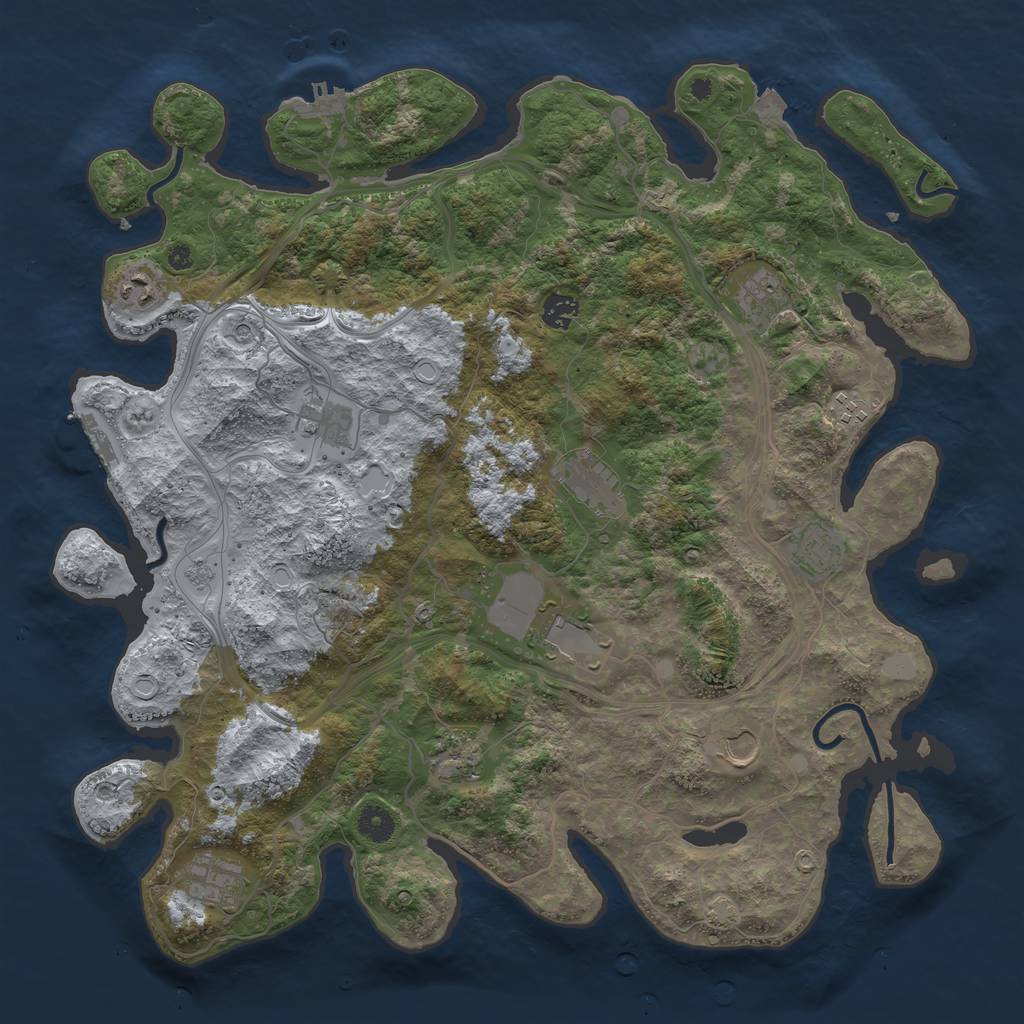 Rust Map: Procedural Map, Size: 4250, Seed: 1647200419, 19 Monuments