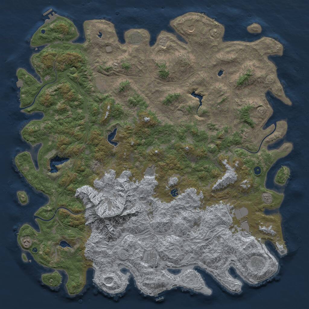 Rust Map: Procedural Map, Size: 6000, Seed: 26230, 17 Monuments