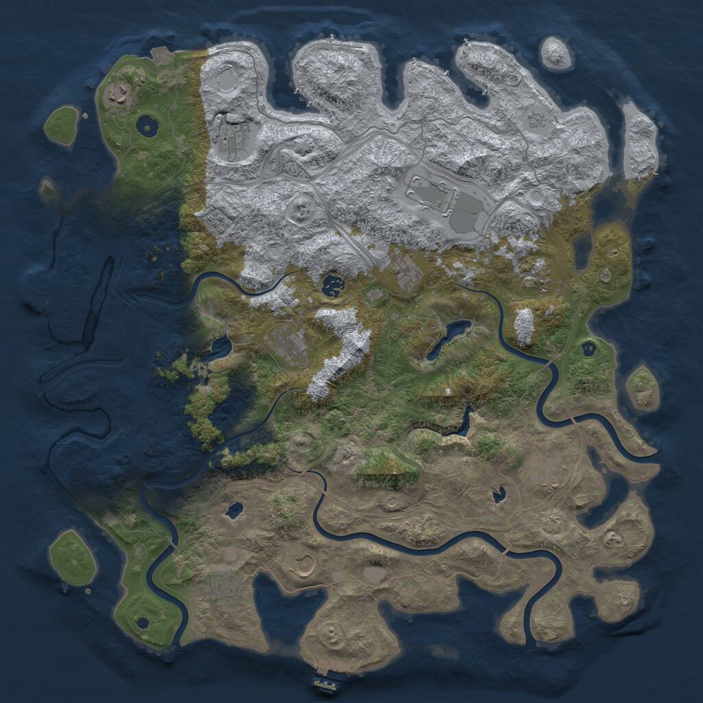 Rust Map: Procedural Map, Size: 4800, Seed: 298711450, 17 Monuments