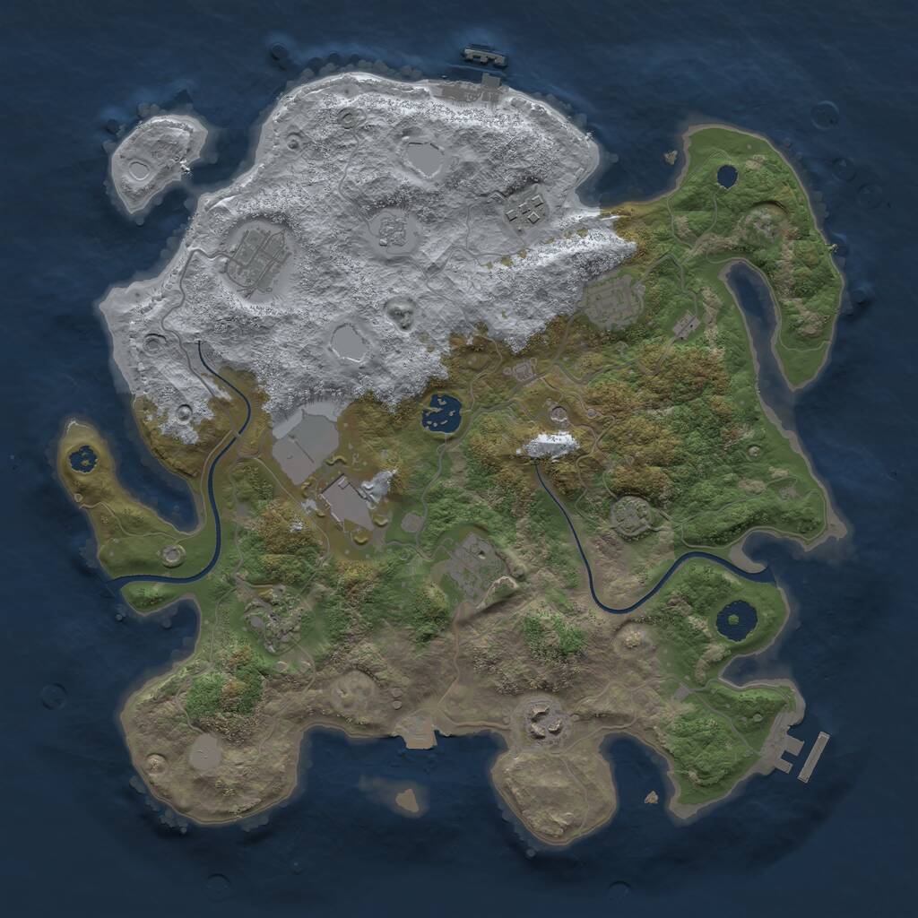 Rust Map: Procedural Map, Size: 3500, Seed: 1799894204, 14 Monuments