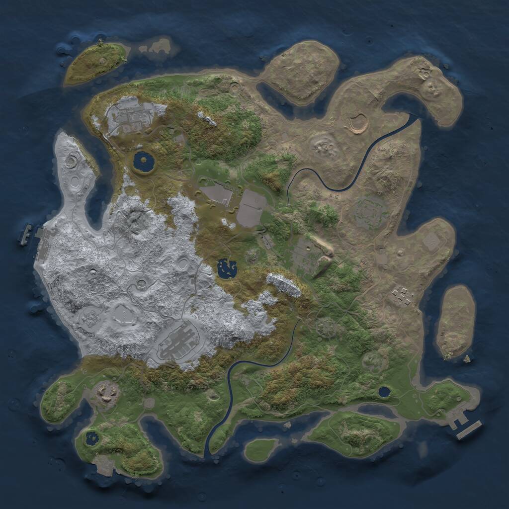 Rust Map: Procedural Map, Size: 3700, Seed: 248565789, 15 Monuments
