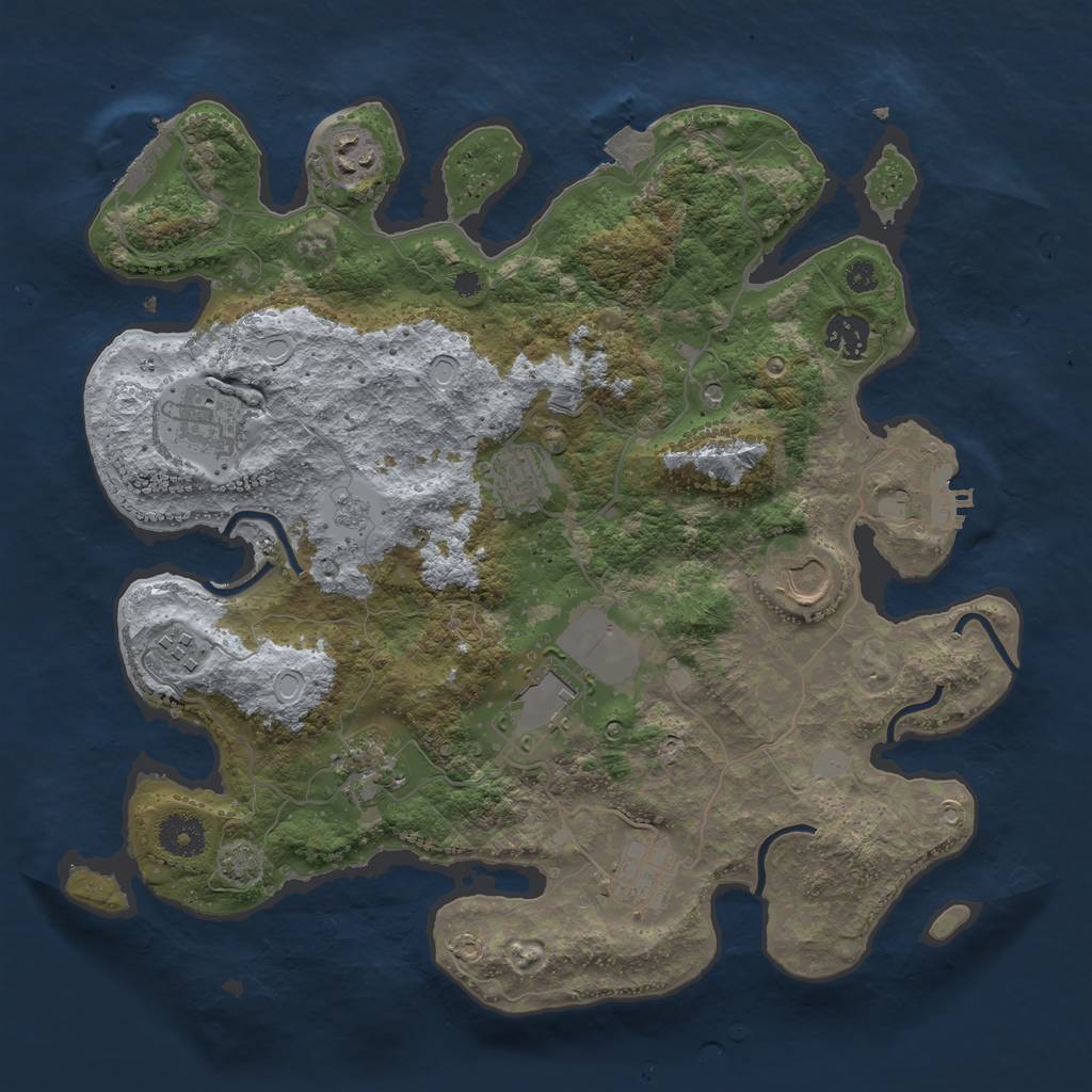 Rust Map: Procedural Map, Size: 3600, Seed: 12511, 17 Monuments