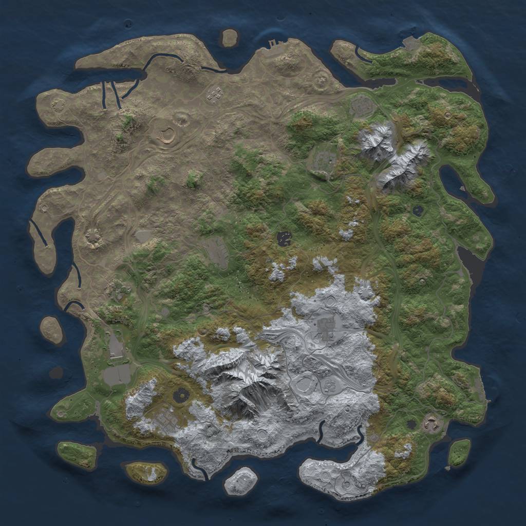 Rust Map: Procedural Map, Size: 5000, Seed: 1447202638, 19 Monuments