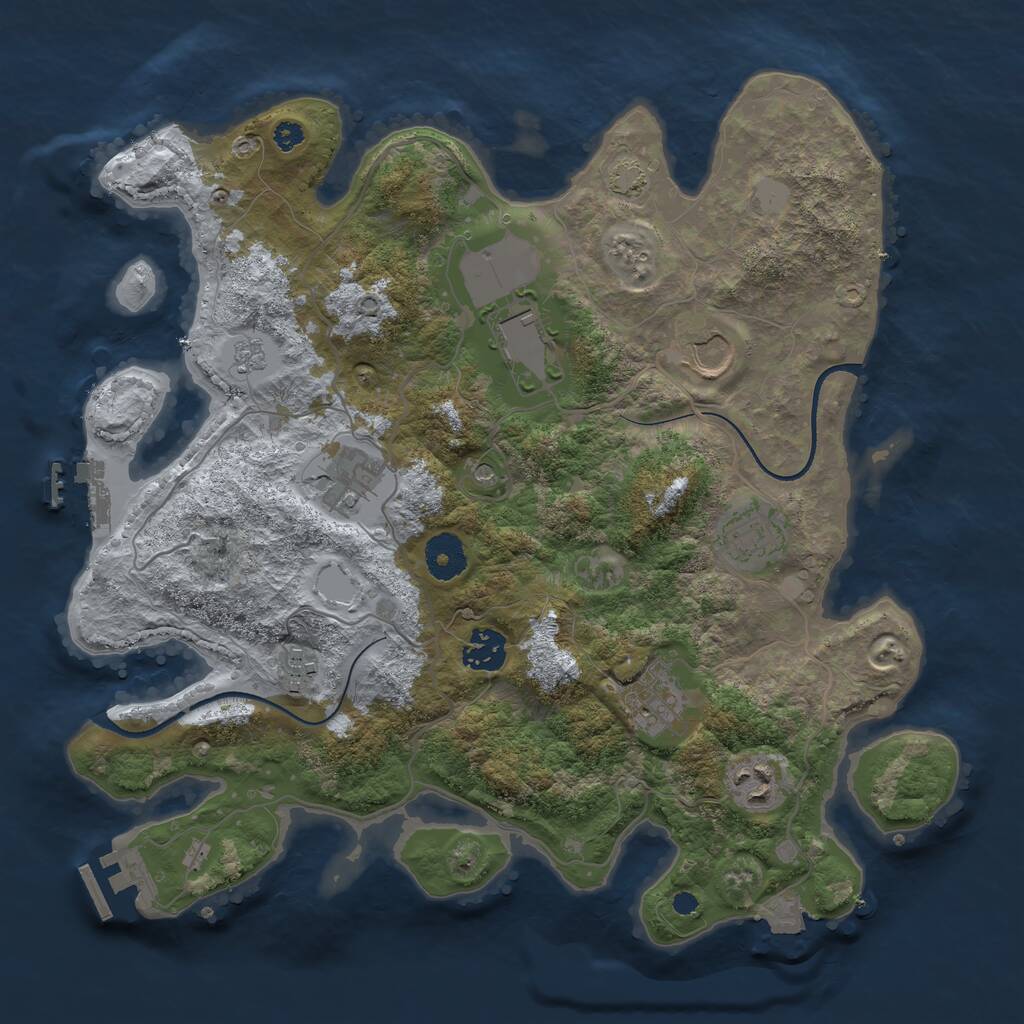 Rust Map: Procedural Map, Size: 3500, Seed: 684032027, 14 Monuments