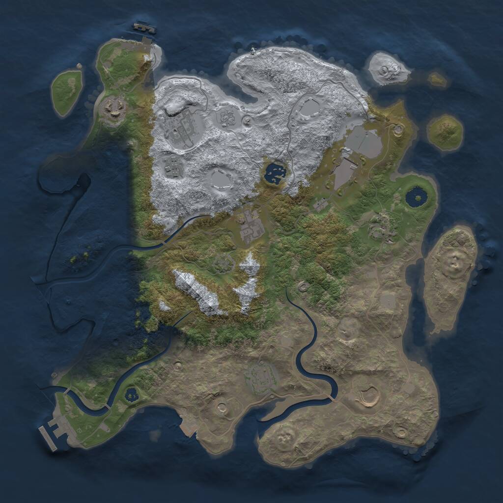 Rust Map: Procedural Map, Size: 3650, Seed: 93284307, 15 Monuments