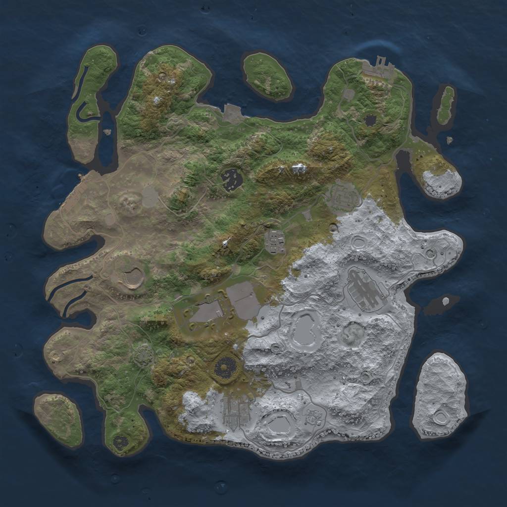 Rust Map: Procedural Map, Size: 3500, Seed: 1754515335, 15 Monuments