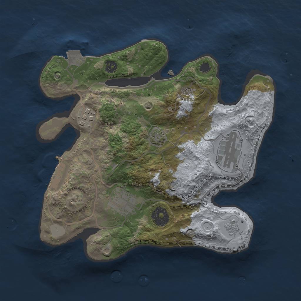 Rust Map: Procedural Map, Size: 2484, Seed: 1163856909, 10 Monuments