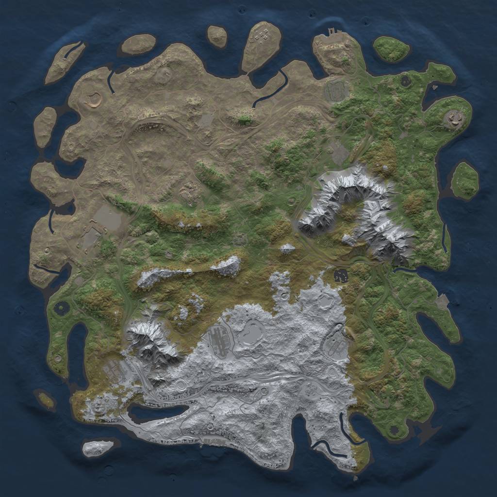 Rust Map: Procedural Map, Size: 5000, Seed: 755562831, 19 Monuments
