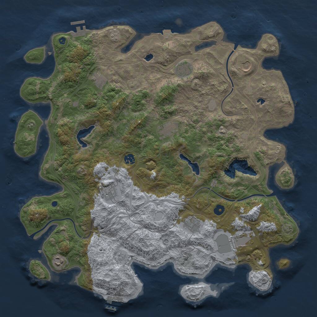 Rust Map: Procedural Map, Size: 4500, Seed: 562100485, 16 Monuments