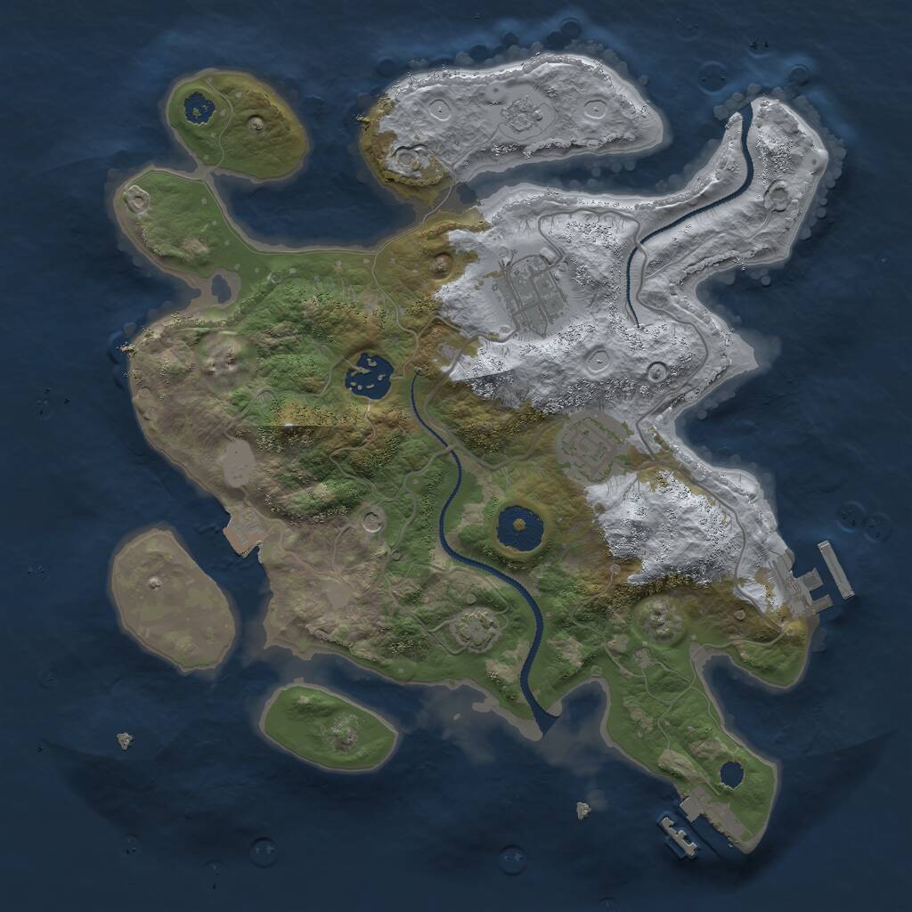 Rust Map: Procedural Map, Size: 3000, Seed: 1873888652, 9 Monuments